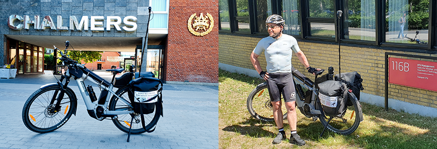 Från vä: Marco Dozzas cykel. Privat foto. Marco Dozza framför sin cykel i Köpenhamn. Foto: Anders Fjendbo Jensen, DTU.